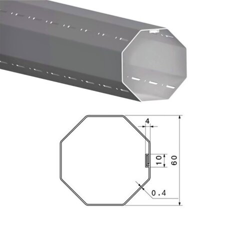 eje octogonal metálico para persiana de 60mm a medida