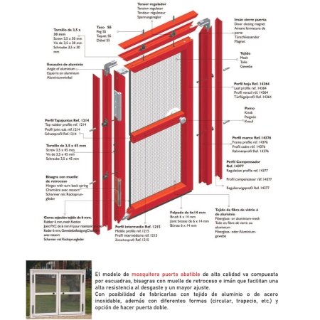 mosquitera abatible para puerta 1 hoja