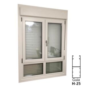 persiana cajón pvc lama aluminio guía h 25 (obra nueva)