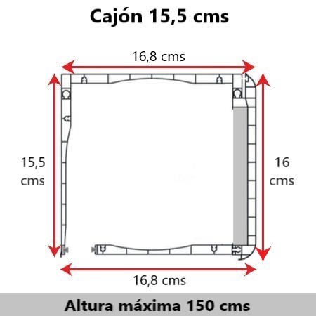 cajón de pvc montado sin persiana decorativo