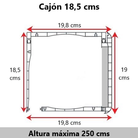 cajón de pvc montado sin persiana decorativo