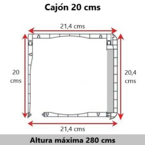 cajón de pvc montado sin persiana decorativo