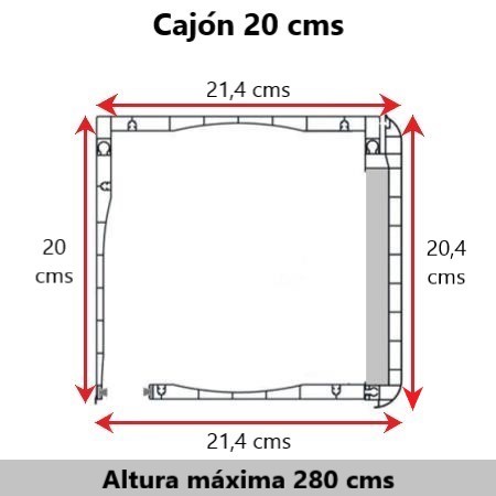 cajón de pvc montado sin persiana decorativo