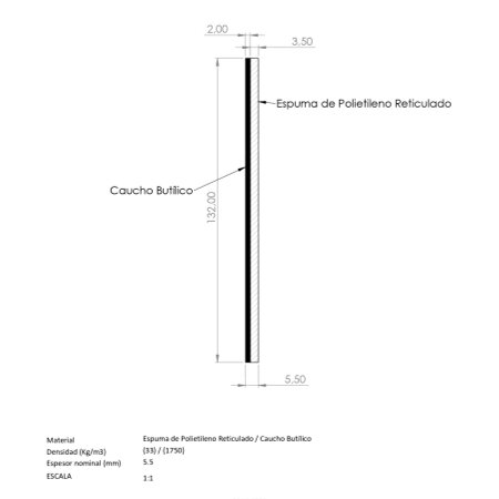 lamina para aislamiento acústico 147mm