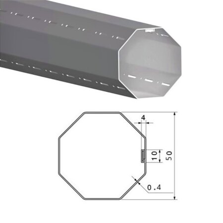eje octogonal metálico para persiana de 50mm a medida